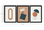 Wallity Cuadro Decorativo Enmarcado MDF 3 Piezas 38 x 53 cm